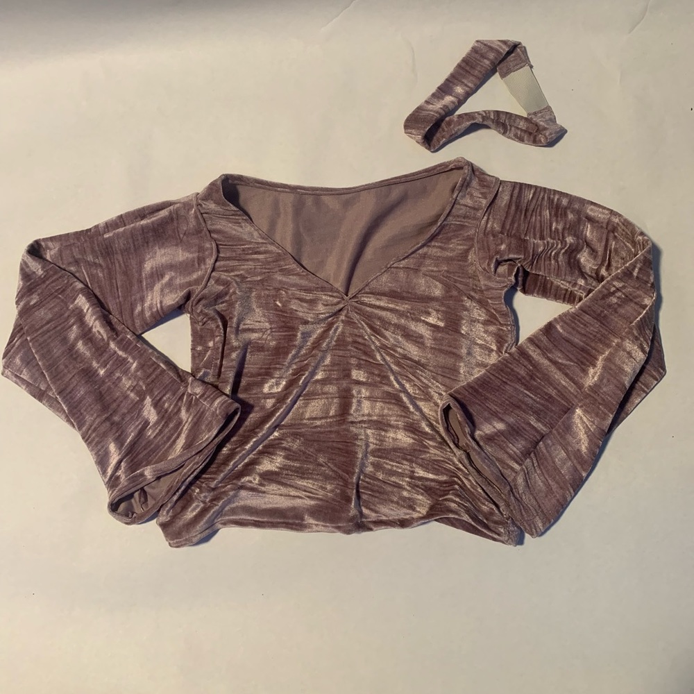 Purple velvet top with matching headband